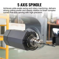 Machine CNC haut de gamme à 5 axes pour la sculpture 3D sur bois et aliments, avec table mobile pour la production de sculptures 3D