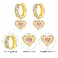 Boucles d'oreilles pendantes de créateur de luxe en forme de lettre, boucles d'oreilles créoles cœur plaquées or 18 carats, bijoux hip-hop pour femmes Yiwu
