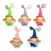 Porte-clés poupée au crochet Elf Dumpling avec mousqueton, en peluche douce personnalisée, en coton écologique, décorations au crochet personnalisées