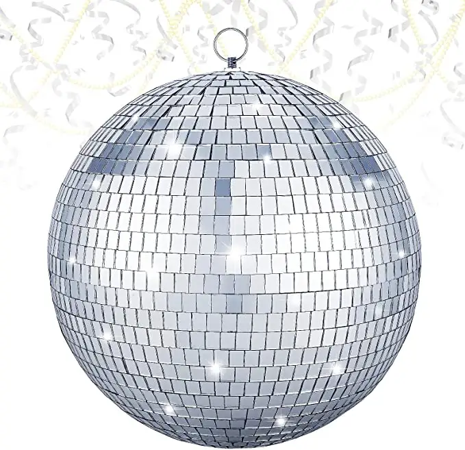 Bola de espejo reflectante para fiesta de baile, iluminación de techo inflable para decoración de escenario, Bola de discoteca de montaje inferior grande, 16 pulgadas