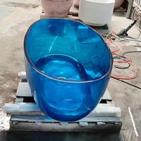 Baignoire autoportante en acrylique, design moderne, en résine de pierre, baignoire indépendante intégrée en cristal transparent pour le trempage