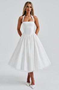European American Sweet New Evening Party <b>Knee</b>-<b>Length</b> High Waist Breathable Polyester Puff <b>Skirt</b> Solid Color Lace Women's Dress - Product Image 6