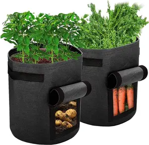뜨거운 판매 묘목 식물 보육 가방 부직포 펠트 감자 심기 가방