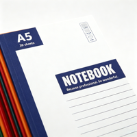 Carnet Blanc A5 à Couverture Souple en Papier Recyclé, Journal Intemporel Relié par Colle pour Bureau et École