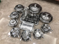 Service de Table Complet 28 Pièces en Acier Inoxydable pour la Restauration : Bols, Assiettes et Tasses