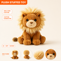 Peluche Lion Shaggy Doré Brun Clair à Mâchoire Pâle, Cadeau de Bienvenue pour les Adhérents au Club de la Faune Sauvage