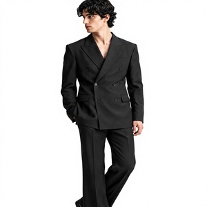 Costume formel 3 pièces pour homme WARPRO INDUSTRY, blanc à fines rayures, anti-rides, viscose/polyester, coupe ajustée, blazer, gilet, pantalon - Product Image 2