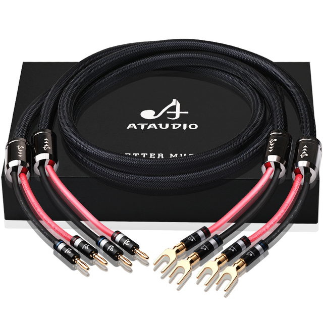 For Hifi OFC Speaker Cable Pure Copper Gold-plated Banana/Y Plug for Monitor/Microphone/CD/DVD Player with CE Certification