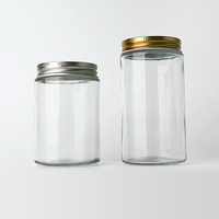 OEM personalizado 15ml 30ml 50ml 100mL tarro cosmético de vidrio transparente botellas de crema facial contenedor para el cuidado de la piel con tapón de rosca de aluminio