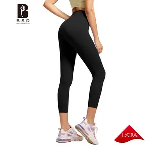 Ladie's Activewear Squat Proof High Waist 7/8 Length Nylon and Lycra Leggings Training Yoga Gym Leggings for Women