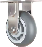 Roulettes industrielles OEM ODM en caoutchouc thermoplastique gris de 5 pouces avec plaque supérieure fixe