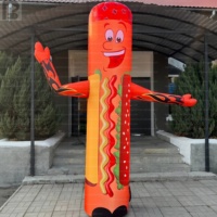 Mannequin gonflable géant de 2m en forme de hot-dog, dansant et ondulant, pour chariot de restauration rapide, snack-bar ou promotion routière