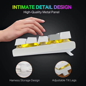 Outemu 61-Keys USB Giao Diện 2-Màu Sắc Xách Tay 60% LED Backlit Chơi Game Bàn Phím Hot Swappable Cơ Khí Hoạt Động Cho PC - Product Image 5