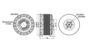 Motor M60C PRO IPE de Metal para Vehículos Aéreos Tripulados, para UAVs, Vuelo Terrestre EVTOL - Product Image 3