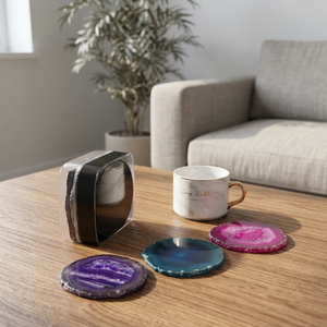 Wholesale Natural Agate Gemstone <b>Coaster</b> <b>Crystal</b> Home Decor for Restaurant Hotel Wedding Gift Furniture Design - Product Image 2