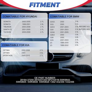 เครื่องวัดการไหลของอากาศมวล MAF ใช้ได้กับ01-05 Hyundai Sonata, 03-08 Hyundai Tiburon, 02-06 Kia Optima, 1999-2005 BMW - Product Image 4