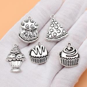 Gangan Juego de accesorios para colgantes pequeños de <span class=keywords><strong>pizza</strong></span> con forma de copa de hielo de 5 piezas, 1 pieza cada uno, aproximadamente 11g - Product Image 3