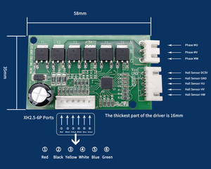 High Power 35*58mm Size <strong>Bldc</strong> Brushless <strong>Motor</strong> Driver Speed <strong>Controller</strong> - Product Image 2