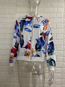 Giacche da <span class=keywords><strong>donna</strong></span> primavera autunno cappotto cappotto stampato floreale retrò femminile manica lunga capispalla vestiti Bomber corto top - Product Image 5