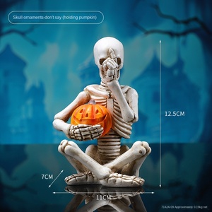 Halloween mặt hàng trang trí ánh sáng đồ đạc bức tượng nhỏ ngôi nhà ma ám phát sáng hộp sọ Bộ Xương bí ngô nhựa thủ công mỹ nghệ - Product Image 6