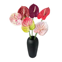 Fleurs artificielles en Anthurium imprimées en 3D, toucher réel, 60 cm, forme de cœur, tige unique, pour intérieur/extérieur, mariage, maison, remise de diplôme - Vente en gros