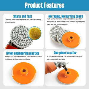 80mm M10 Thread Diamond <strong>Polishing</strong> Pads Angles Grinder Grinding Wheel Dry Sanding Disc for Stone <strong>Marble</strong> Granite Dry <strong>Polishing</strong> - Product Image 4