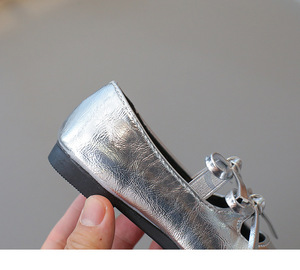 Nuove Ballerine Primaverili e Autunnali in Stile Coreano per Ragazze, Punta Quadrata con Doppio Fiocco, Scarpe per Bambini Morbide e Comode - Product Image 4