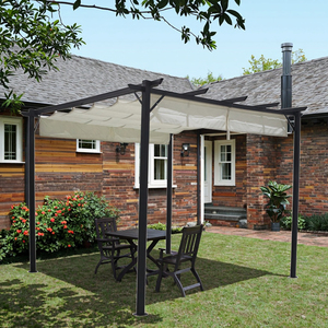 현대 3x3x2.4M 철 정원 Pergola 야외 Sunspelcer 개폐식 캐노피 파빌리온 공원 간이 텐트 사용 야외 가구 - Product Image 4