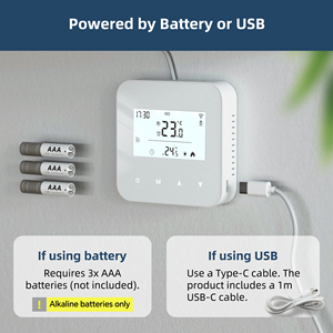 Thermostat intelligent WiFi pour chaudière, contact sec, compatible Tuya <span class=keywords><strong>Smart</strong></span> <span class=keywords><strong>Life</strong></span>, mode absence, contrôle du chauffage, contrôle précis de la température - Product Image 1