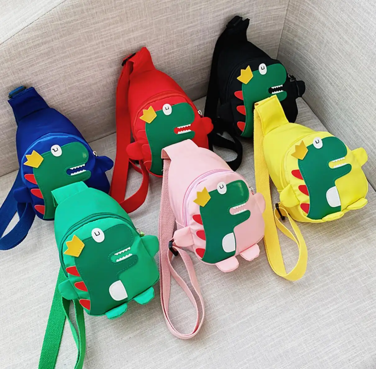 Venta al por mayor nuevo moda dinosaurio niños bolso niños mochila de lona Mini Fanny Pack bolsa cinturón bolsa