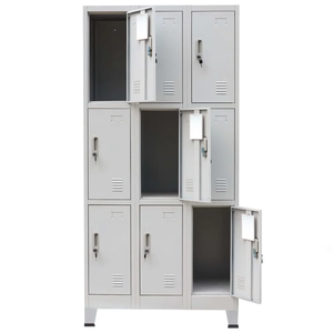 Armoire de rangement métallique moderne à 9 compartiments, démontable, pour atelier, personnel, vestiaire de salle de sport - Prix abordable - Product Image 5