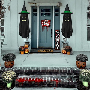 Nuevo Adorno Luminoso de Halloween con Forma de Sombrero de Mago Fantasma, Decoración Colgante para Exteriores - Product Image 3
