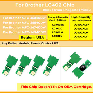 Chips desechables compatibles con America LC402 LC402XL para impresoras <span class=keywords><strong>Brother</strong></span> J6540 J6740 J6940, cartuchos de tinta recargables - Product Image 6