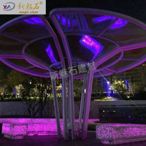 New Magic Stone Led Illuminated <b>Cement</b> Bench Xms006 Outdoor Park Modular Rest Bench Translucent Concrete Design - Product Image 2