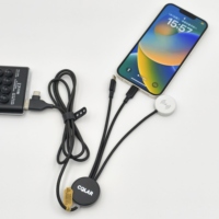 Câble de charge sans fil 6-en-1 GRS écologique certifié CE en ABS/Nylon pour montre intelligente – Promotion Cadeau Rapide