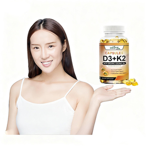Kemik ve Kardiyovasküler Sağlığı Destekler Vegan Organik Hindistan Cevizi Yağı Doğal Kapsüller Konsantre Vitamin D3 K2 Takviyesi - Product Image 3