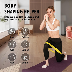 Bandes d'exercice de résistance de <span class=keywords><strong>yoga</strong></span> antidérapantes de voyage portables bandes d'exercice pour les jambes Pilates étirement et musculation - Product Image 3