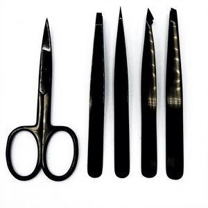Juego de Pinzas para Cejas de Acero Inoxidable Personalizables, Juego de Pinzas para Cejas con Recubrimiento de Color Negro Plasma - Product Image 6