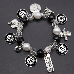 Bracelet élastique perlé avec pendentif en alliage de zinc des New York Knicks, bijou de championnat de basketball sportif - Product Image 4