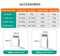 Sachets de café personnalisés avec valve unidirectionnelle et fond plat pour grains fraîchement torréfiés