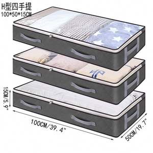 Boîte de rangement transfrontalière sous le lit pliable transparente sous le lit sac de rangement plat pour vêtements couettes et couettes - Product Image 6