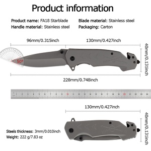 Couteau pliant multifonctionnel HK Starblade en acier inoxydable à lame fixe, manche en aluminium, pour survie et activités de plein air – Vente chaude - Product Image 6