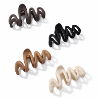 Pince à cheveux Daou personnalisée, couleur unie, mate, forme ondulée, en caoutchouc, grande pince à cheveux en plastique, accessoire capillaire d'été pour femme