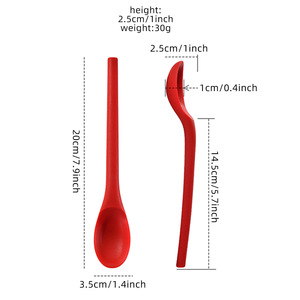 Cuchara de silicona tipo arco pequeño para niños y uso en la cocina, utensilio para mezclar ensaladas y sopas - Product Image 3