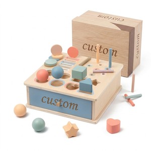 <span class=keywords><strong>Scatola</strong></span> <span class=keywords><strong>Montessori</strong></span> in Legno con Palline e Monete, Giocattolo Educativo Sensoriale Impilabile per l'Apprendimento Precoce della Permanenza, Unisex - Product Image 1