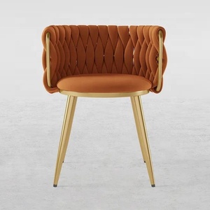 <span class=keywords><strong>NOVA</strong></span> Nordic Orange Salon Loisirs Fauteuil Avec Velours Rembourré Moderne Café Incurvé Dossier Boucle À Manger Chaises - Product Image 6