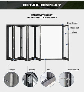 Puertas Plegables de Aluminio con Rotura de Puente Térmico para Patio, con Vidrio Low-E, Precio <span class=keywords><strong>Mayorista</strong></span> NFRC para EE. UU. - Product Image 5