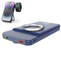 Neue Hochleistungs-Magnetische Powerbank 10000mAh für Kabelloses Laden 2-in-1 PD20W Schnellladung Reise-Powerbank mit Halterung