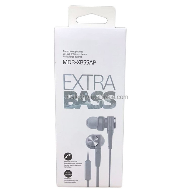 Hot Selling Extra Bass Stereo Headphones MDR-XB55AP 3.5mm Earbuds Built-in Mic In-Ear Headset for Sony Handsfree Wired Earphone