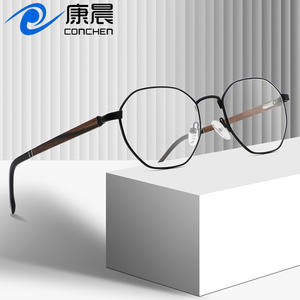 Montures de lunettes hexagonales Wenzhou, monture intégrale irrégulière, verres en acrylique, protection contre la lumière bleue, unisexe, verres plats AW8060 - Product Image 3